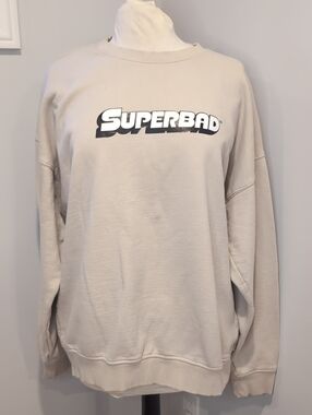 H&M Superbad The Movie Cream Sweatshirt Large Relaxed Fit